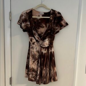 UO Tie-Dye Brown and Pink Women's Romper